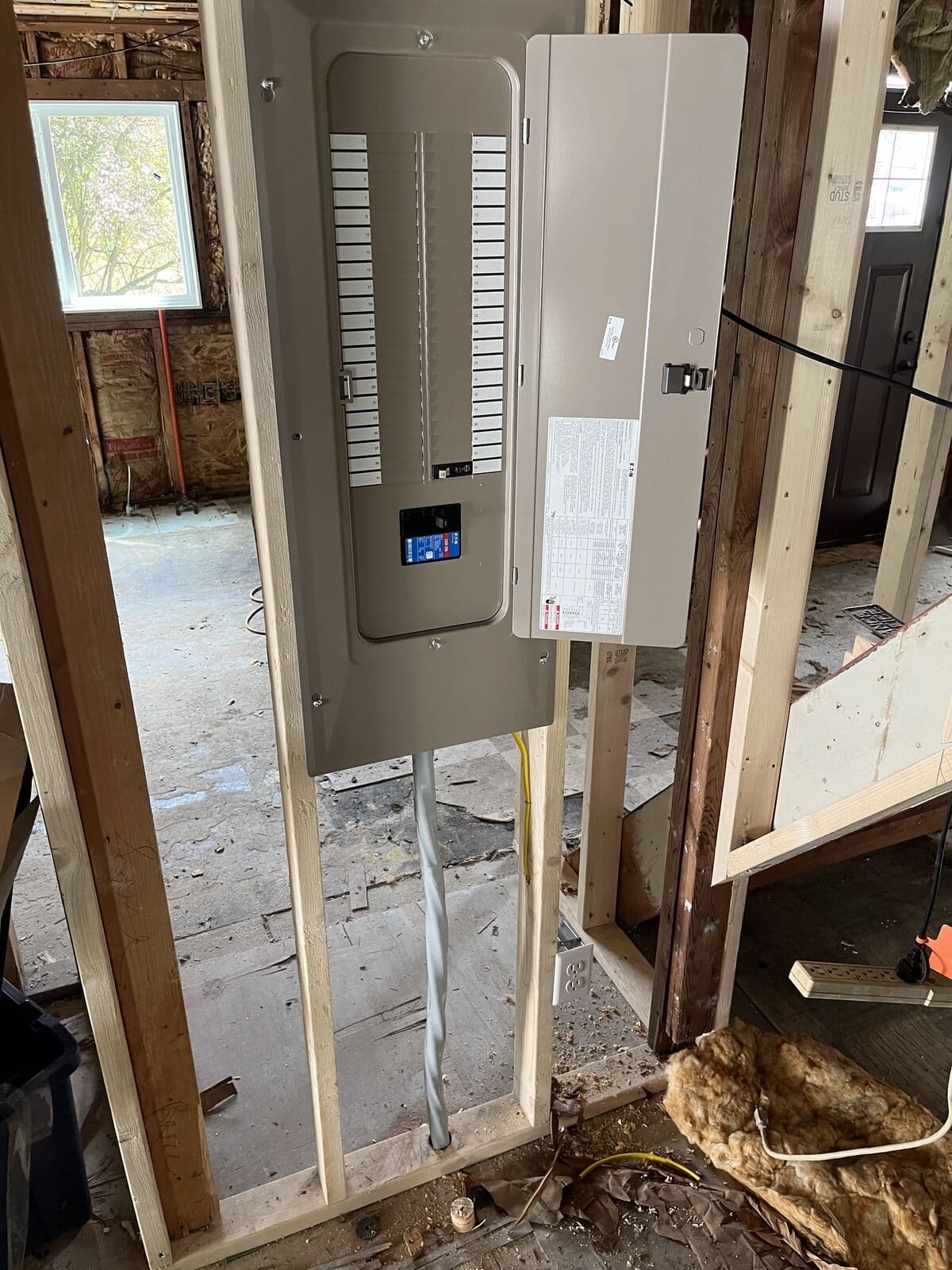 New electrical panel installed by Berlin Electric in a home under construction